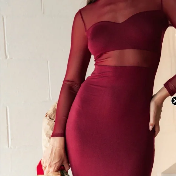 FARROW LONG SLEEVEMIDI
DRESS - WINE - Picture 2 of 8